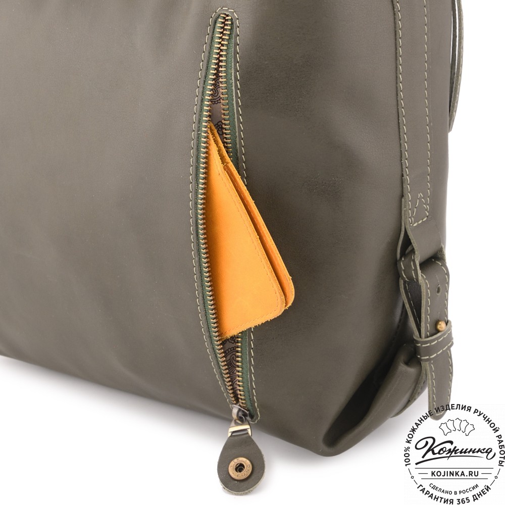  Женская кожаная сумка "Эмилия" (хаки)